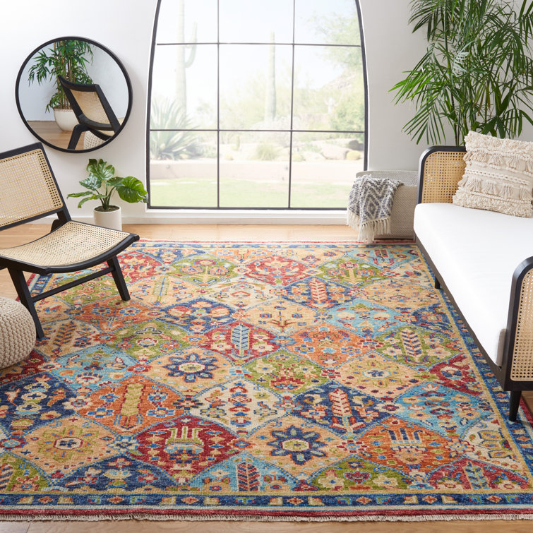 Hand-Knotted Serenity Blue Wool 9' x 12' Traditional Area Rug