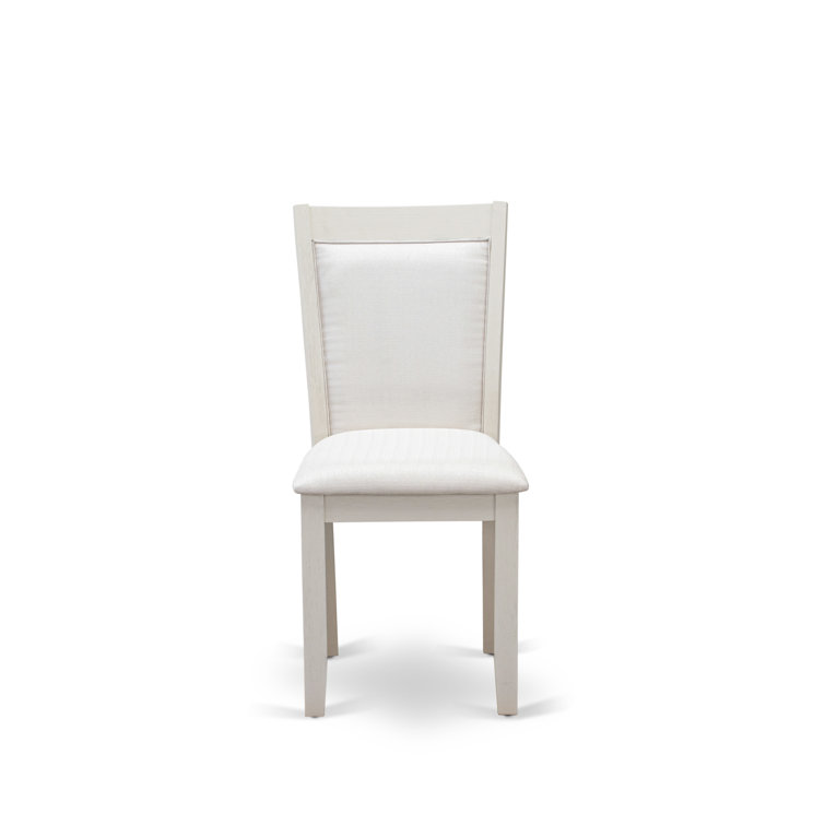 High-Back Parsons Side Chair Set in Cream Linen and Linen White