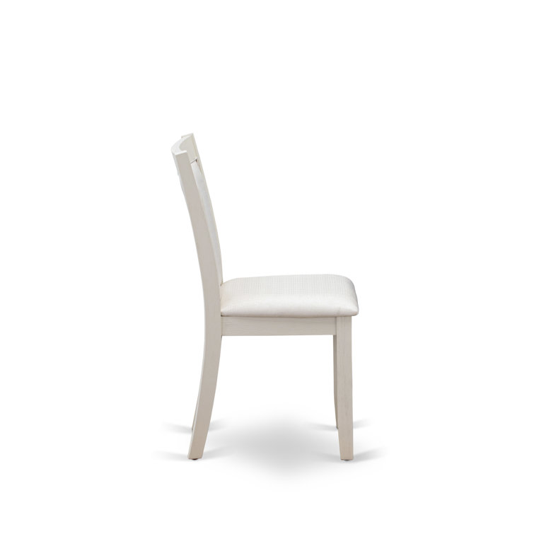 High-Back Parsons Side Chair Set in Cream Linen and Linen White