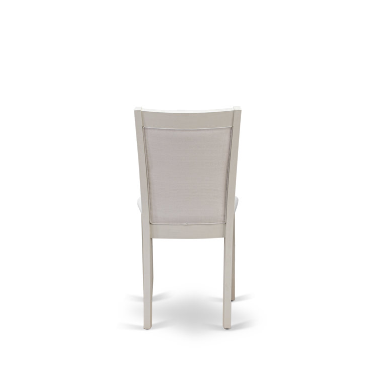 High-Back Parsons Side Chair Set in Cream Linen and Linen White
