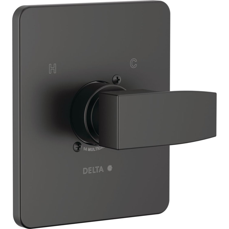 Matte Black Modern Wall-Mounted Shower Lever Trim