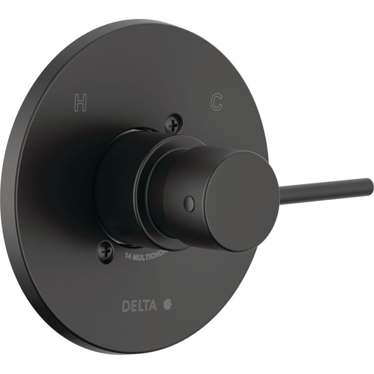 Matte Black Modern Brass Shower Valve Trim Kit