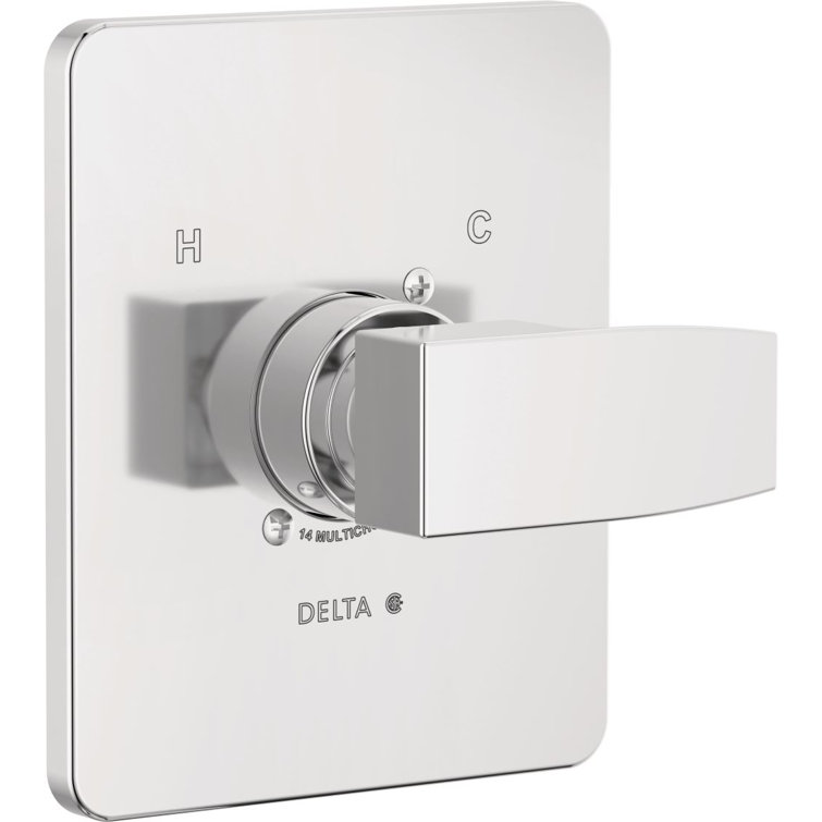 Polished Chrome Modern Wall-Mounted Shower Trim