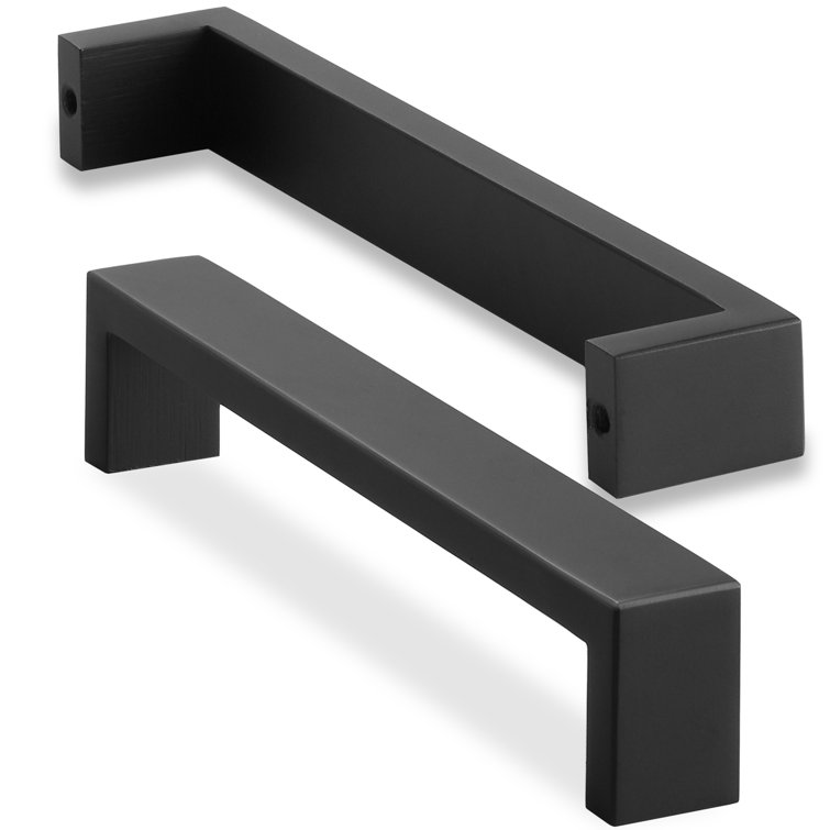 Matte Black Steel Cabinet Bar Pulls with Mounting Hardware - 10 Pack