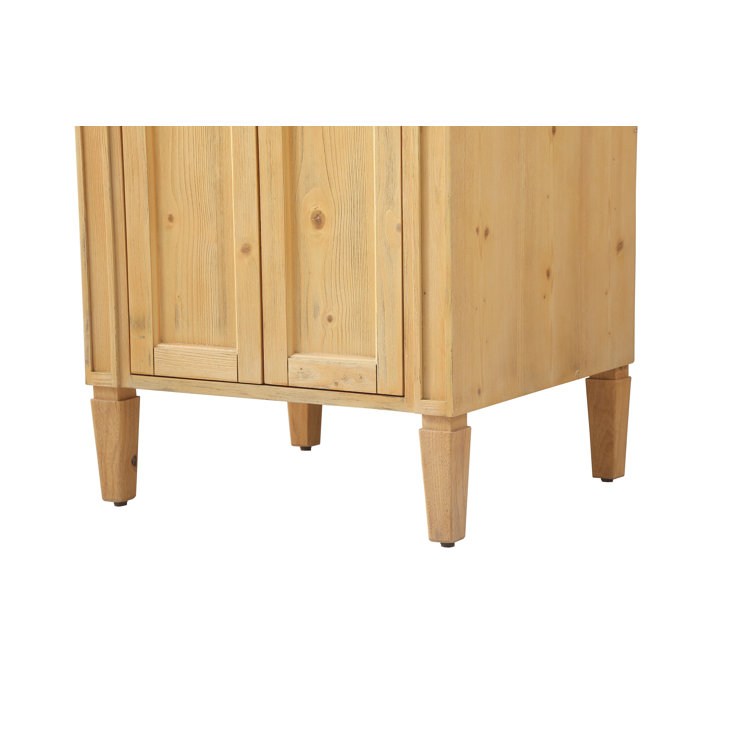 Park Avenue Carrara White Marble Top Natural Wood Single Vanity