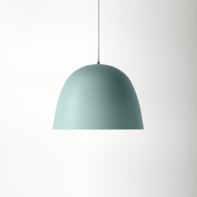 Coretto Pastel Dark Green and Gold Metal Dome Pendant Light
