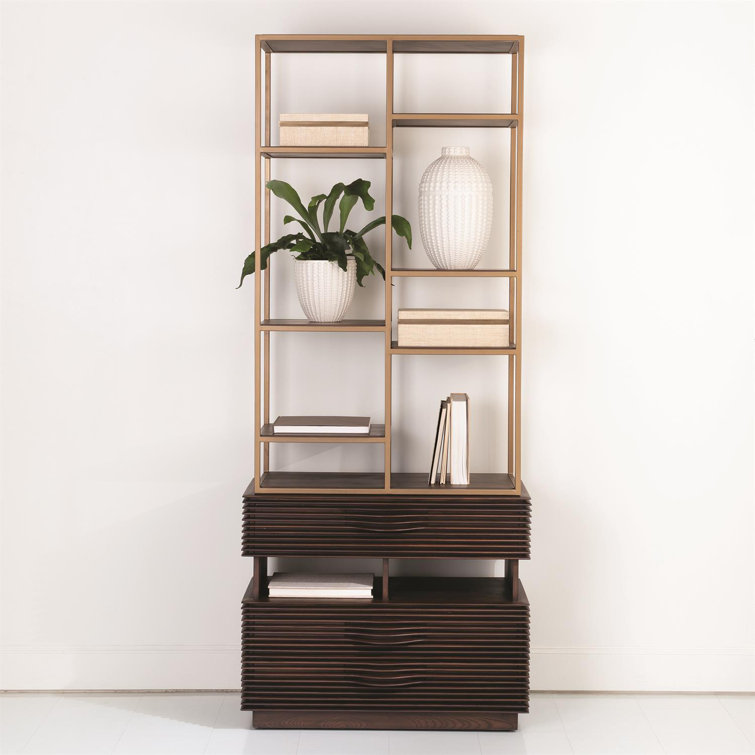 Oslo Etagere Handcrafted Ash Wood and Metal Frame Storage Unit
