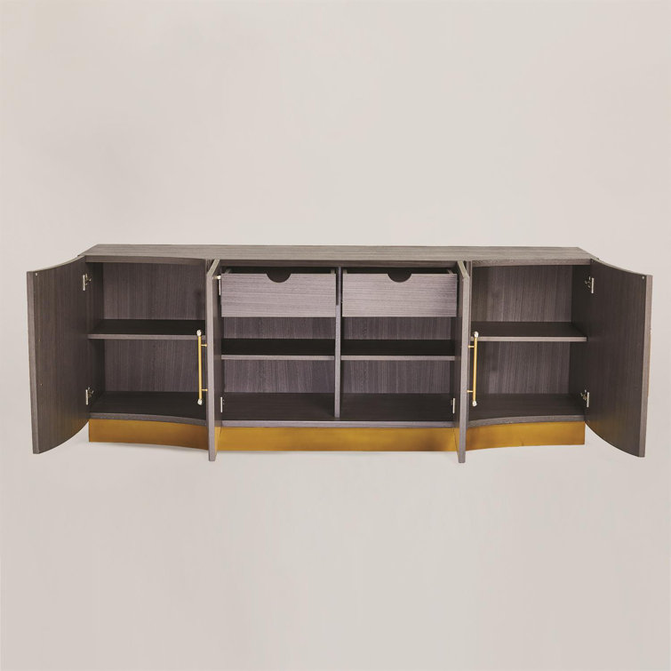 Gray Walnut Traditional Cabinet with Adjustable Shelving