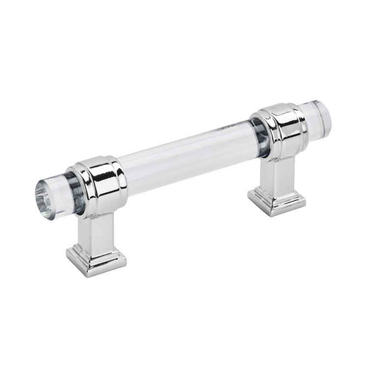 Glacio 5-1/16" Clear and Polished Chrome Bar Pull