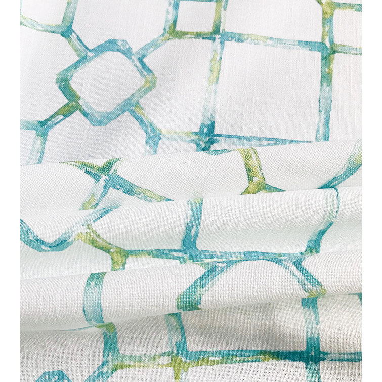 Namale Printed Upholstery Fabric in White and Blue
