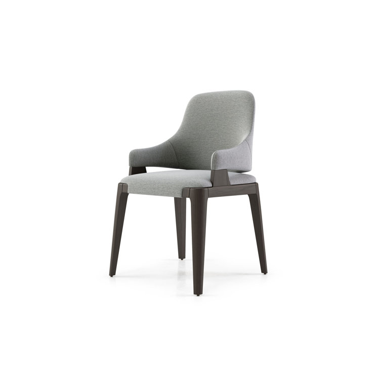 Hamilton Ash Wood Upholstered Side Chair in Storm Gray