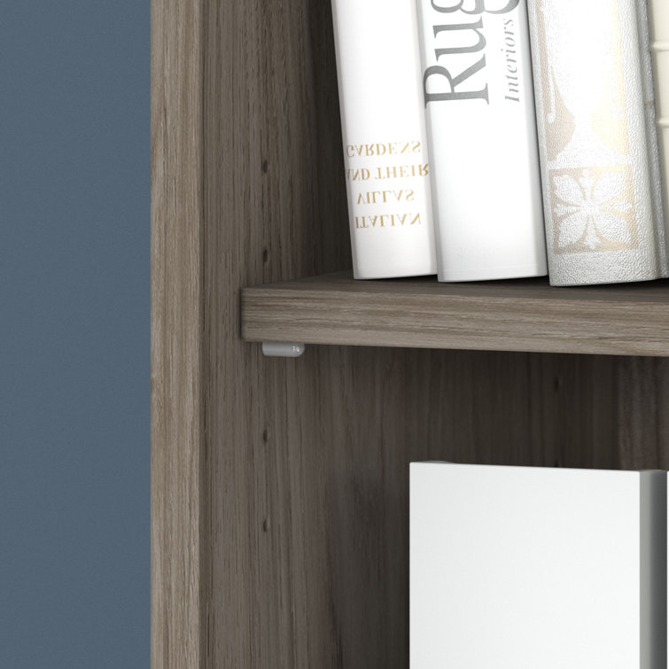 Modern Hickory 73" Adjustable 5-Shelf Wood Bookcase