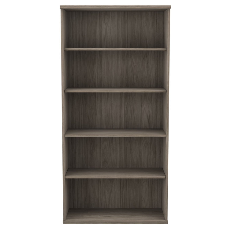 Modern Hickory 73" Adjustable 5-Shelf Wood Bookcase