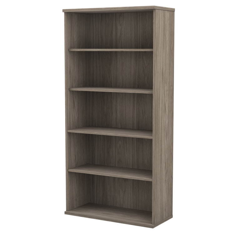 Modern Hickory 73" Adjustable 5-Shelf Wood Bookcase