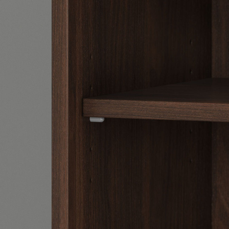 Adjustable Black Walnut 5 Shelf Tall Bookcase