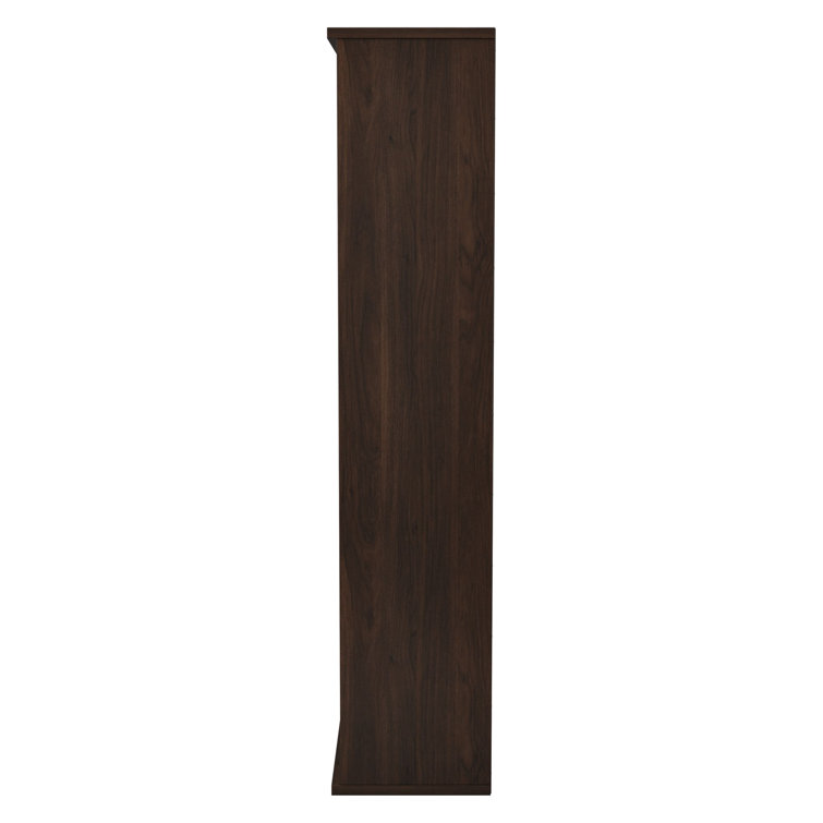 Adjustable Black Walnut 5 Shelf Tall Bookcase