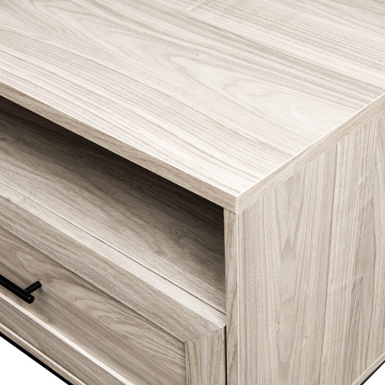 Birch 58" Modern 2-Drawer TV Stand with Black Hardware