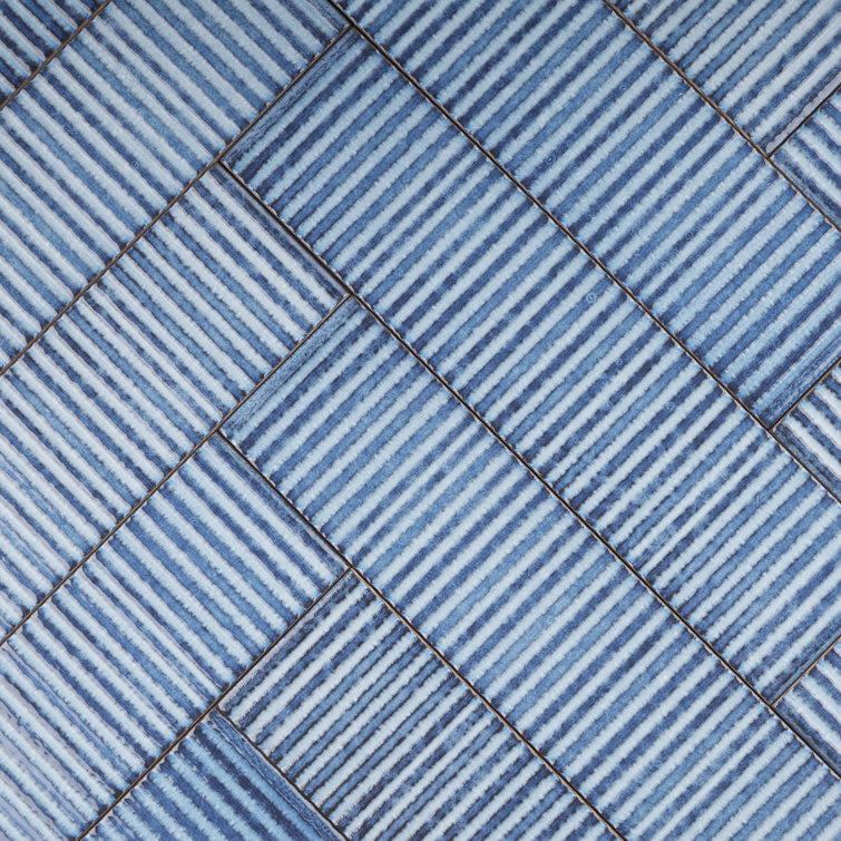 Blue Glossy Ceramic Subway Wall Tile 3" x 12"
