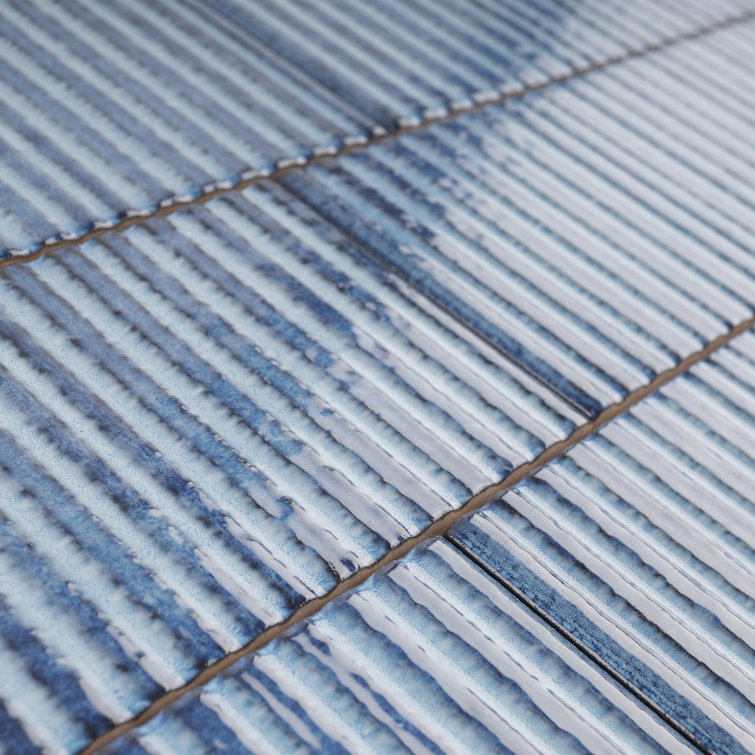Blue Glossy Ceramic Subway Wall Tile 3" x 12"
