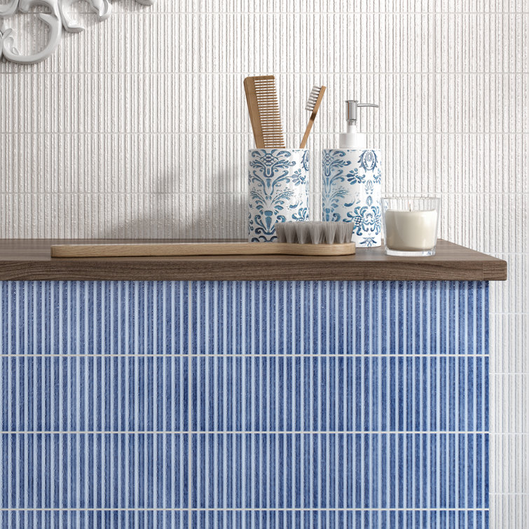 Blue Glossy Ceramic Subway Wall Tile 3" x 12"