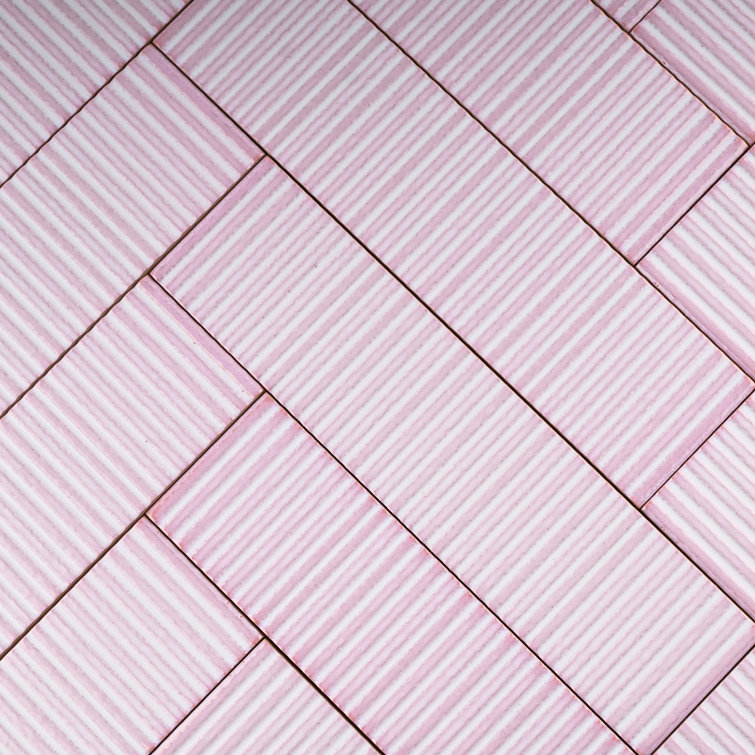 Soldeu Pink Ceramic Subway Wall Tile 3" x 12"