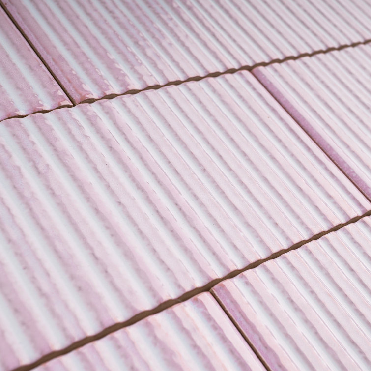 Soldeu Pink Ceramic Subway Wall Tile 3" x 12"