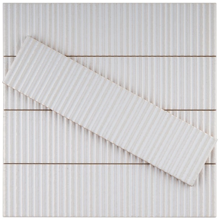 Soldeu White Glossy Ceramic Subway Wall Tile