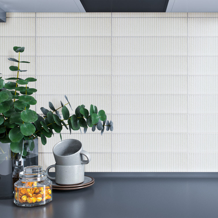 Soldeu White Glossy Ceramic Subway Wall Tile