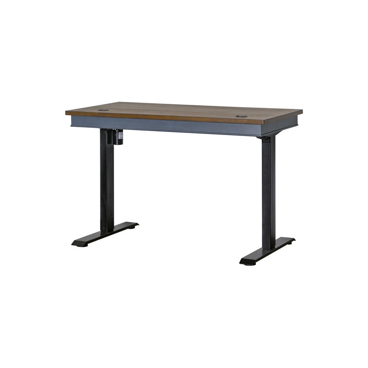 Fairmont Transitional Blue and Brown Adjustable Home Office Desk
