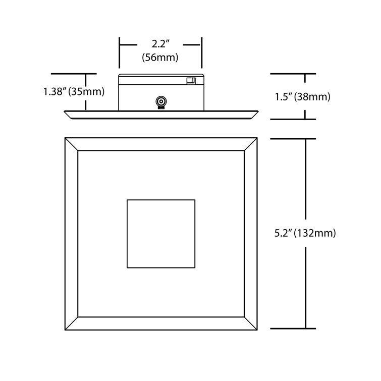 Square Black Aluminum 5'' Dimmable LED Recessed Lighting Kit