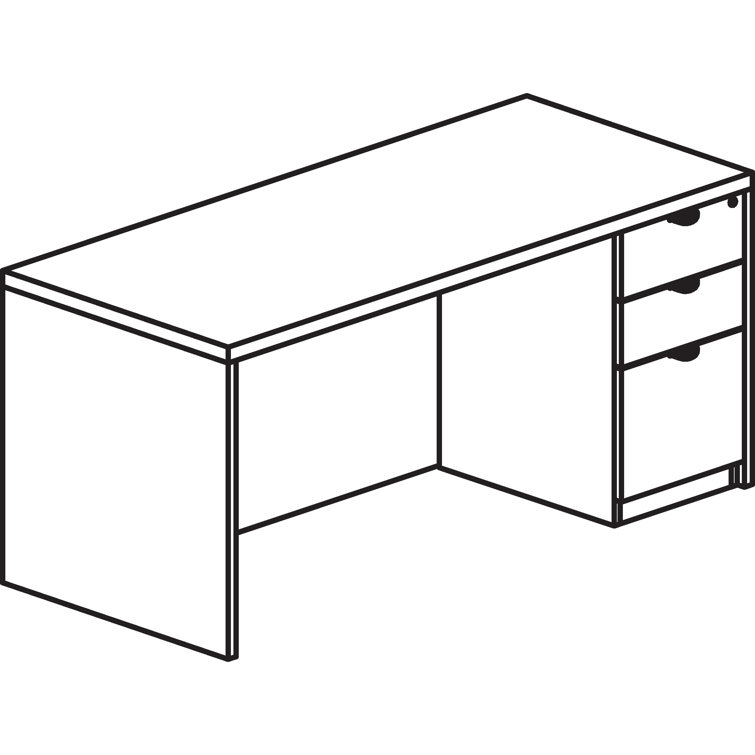 Espresso Executive Desk with Drawer and Filing Cabinet