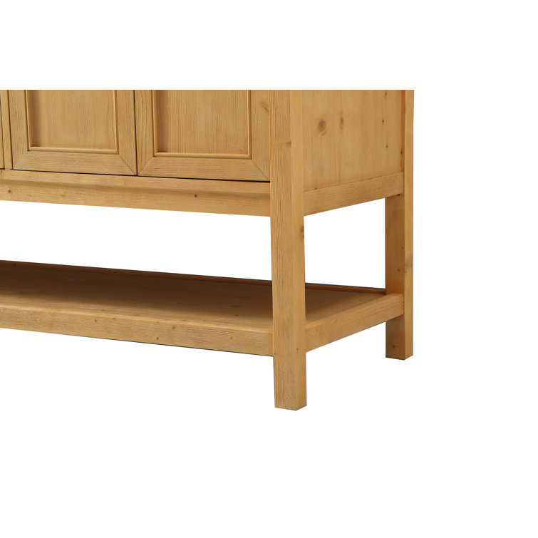 Natural Wood 72'' Double Bathroom Vanity with Carrara Marble Top