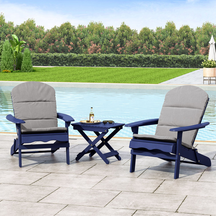 Gray Water-Resistant Adirondack Chair Cushion Set