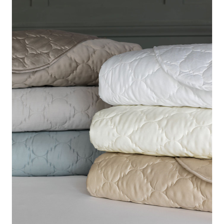 Viola Sea Breeze King Cotton Sateen Quilted Bedspread