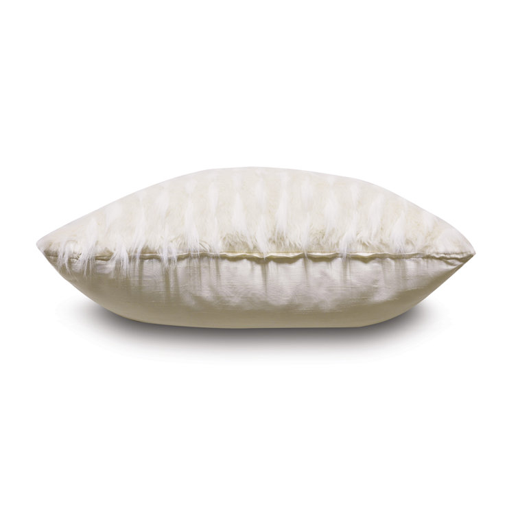 Luxurious White Faux Fur Square Pillow Cover & Insert
