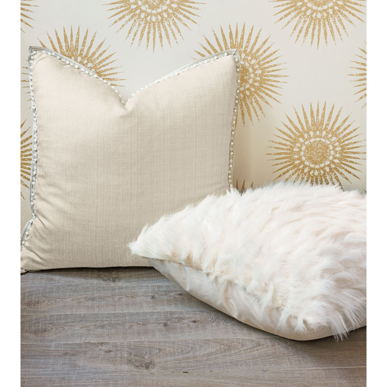 Luxurious White Faux Fur Square Pillow Cover & Insert