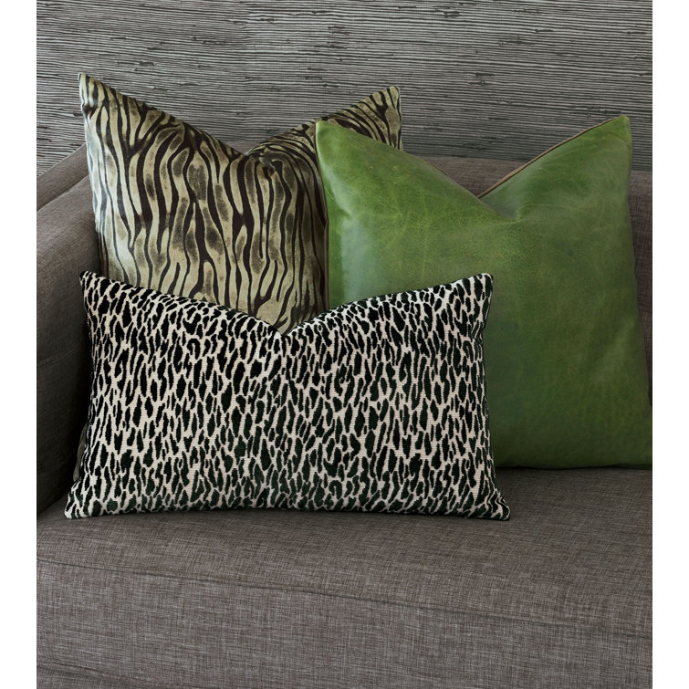 Earl Onyx Black and White Rayon Rectangular Lumbar Pillow