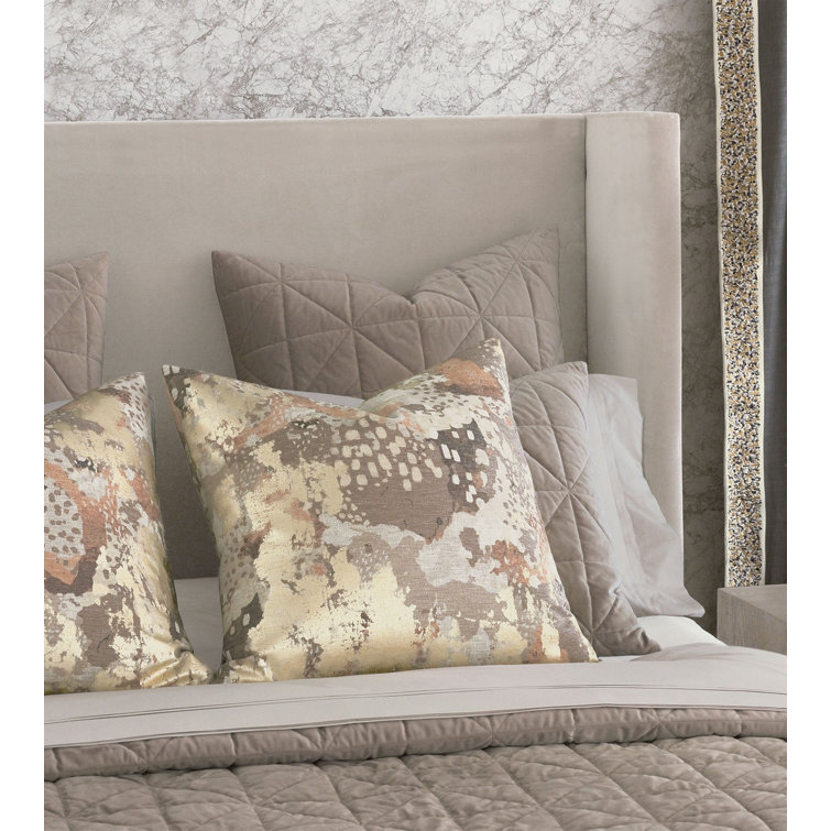 Handcrafted Square Polyester Pillow Cover & Insert with Duck Feather