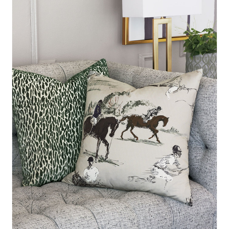 Indigo Woven Animal Print Square Nursery Pillow