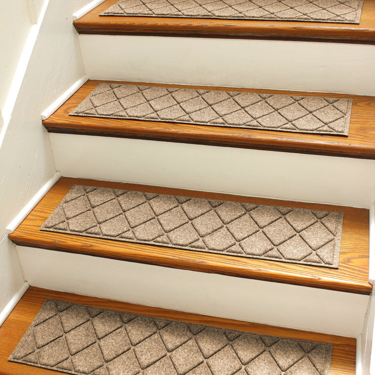 Camel Geometric Rubber Backed Indoor Outdoor Stair Treads