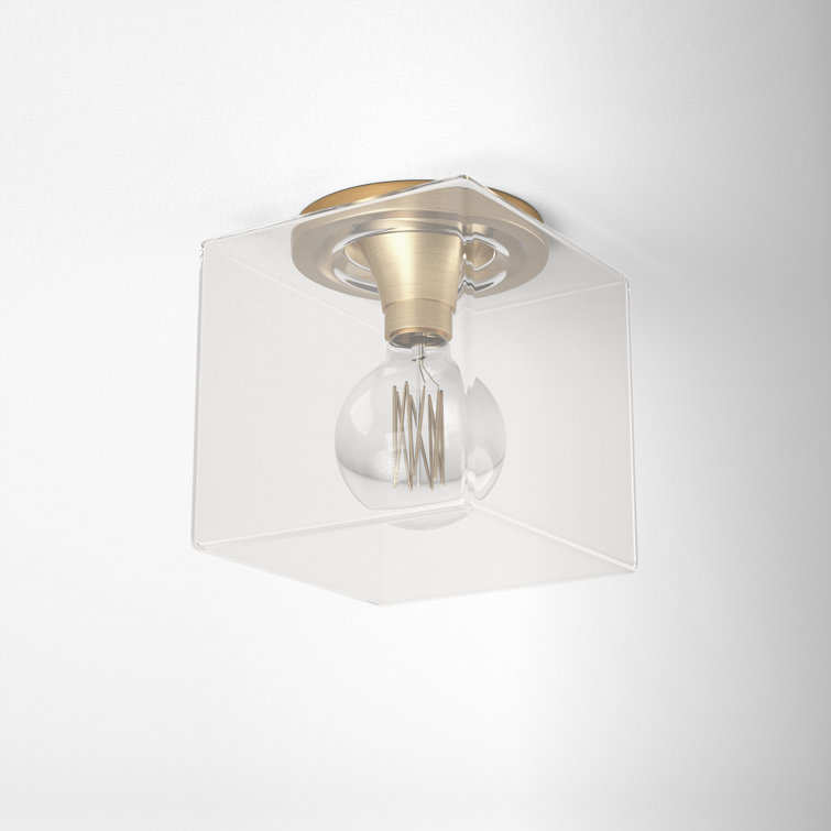 Grace Aged Brass 1-Light LED Flush Mount with Clear Glass Shade