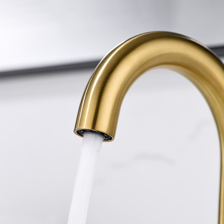 Brushed Gold 2-Handle Centerset Bathroom Faucet with Drain Assembly