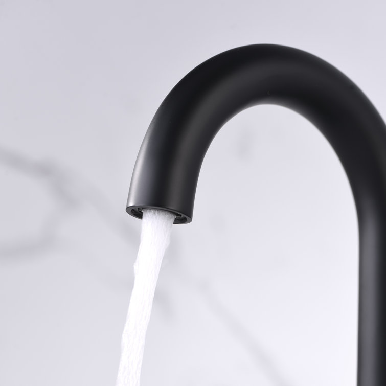 Matte Black Modern Centerset 2-Handle Bathroom Faucet