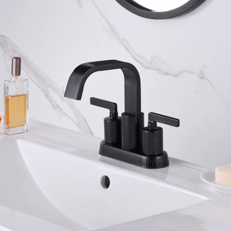 Oil Rubbed Bronze 4 in. Centerset 2-Handle Bathroom Faucet