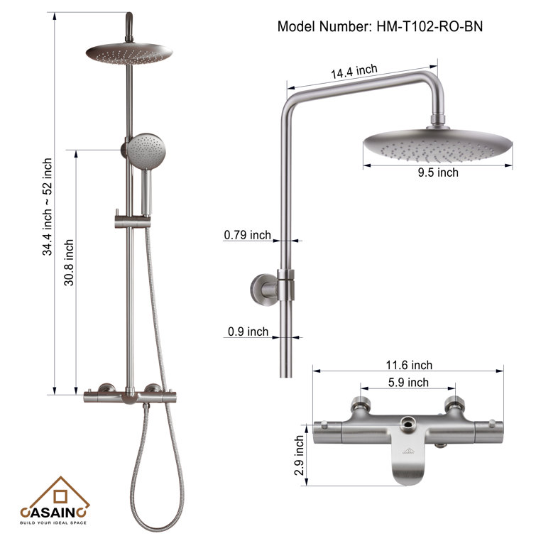 Brushed Nickel Dual Rain and Handheld Shower System