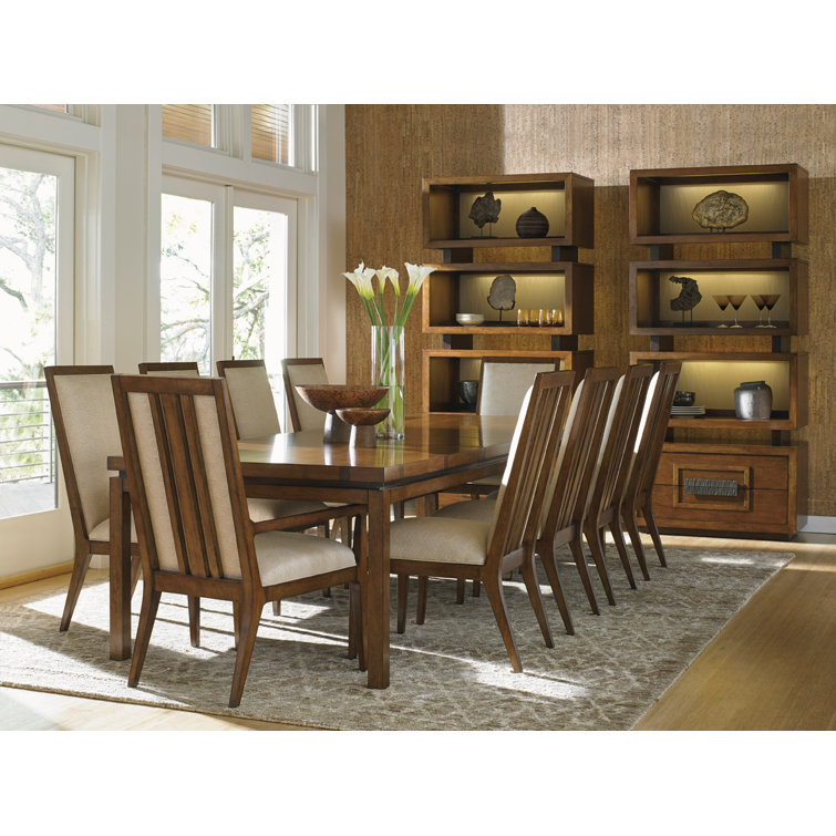 Marquesa Hickory and Walnut Inlay Extendable Dining Table