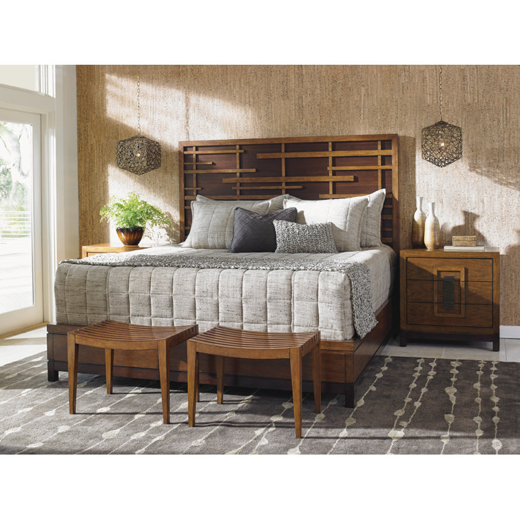 Brown Transitional 3-Drawer Wooden Nightstand