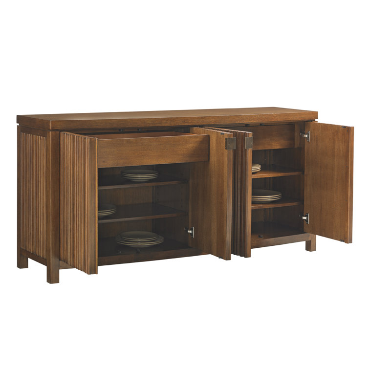 Transitional Sapporo 72'' Brown Tambour Buffet