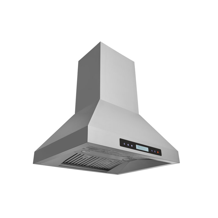 30" Stainless Steel Convertible Island Range Hood with Charcoal Filter