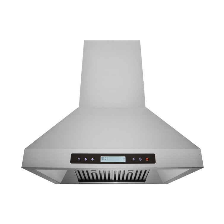 30" Stainless Steel Convertible Island Range Hood with Charcoal Filter